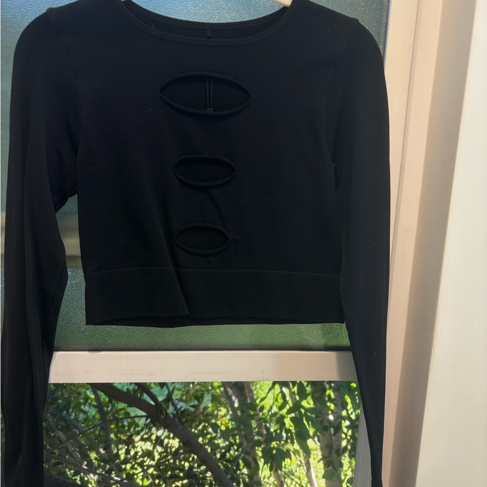 Garage Black Cutout Crop Top